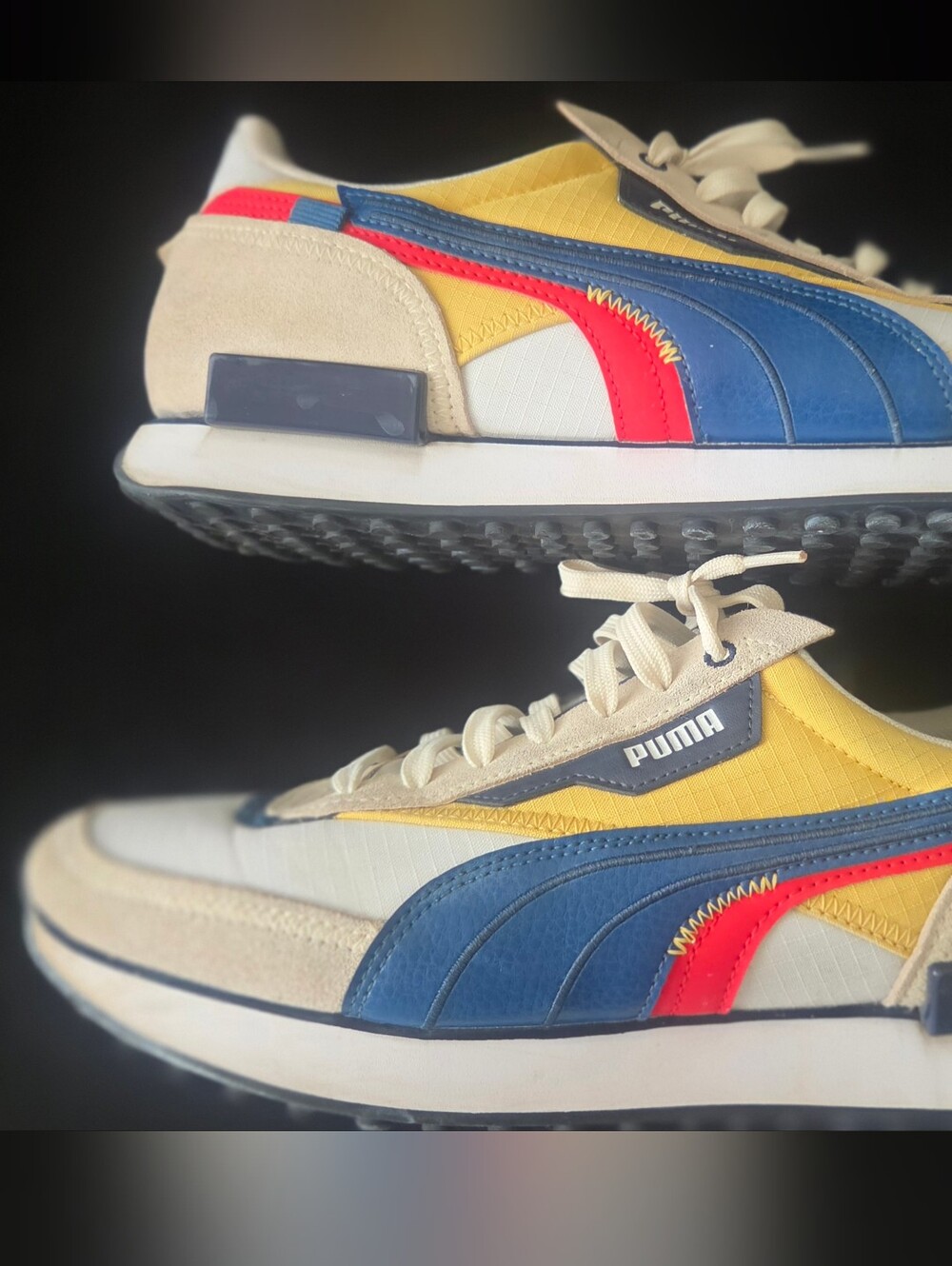 Puma Men’s Retro Runner Sneakers in Blue / Yellow / Red